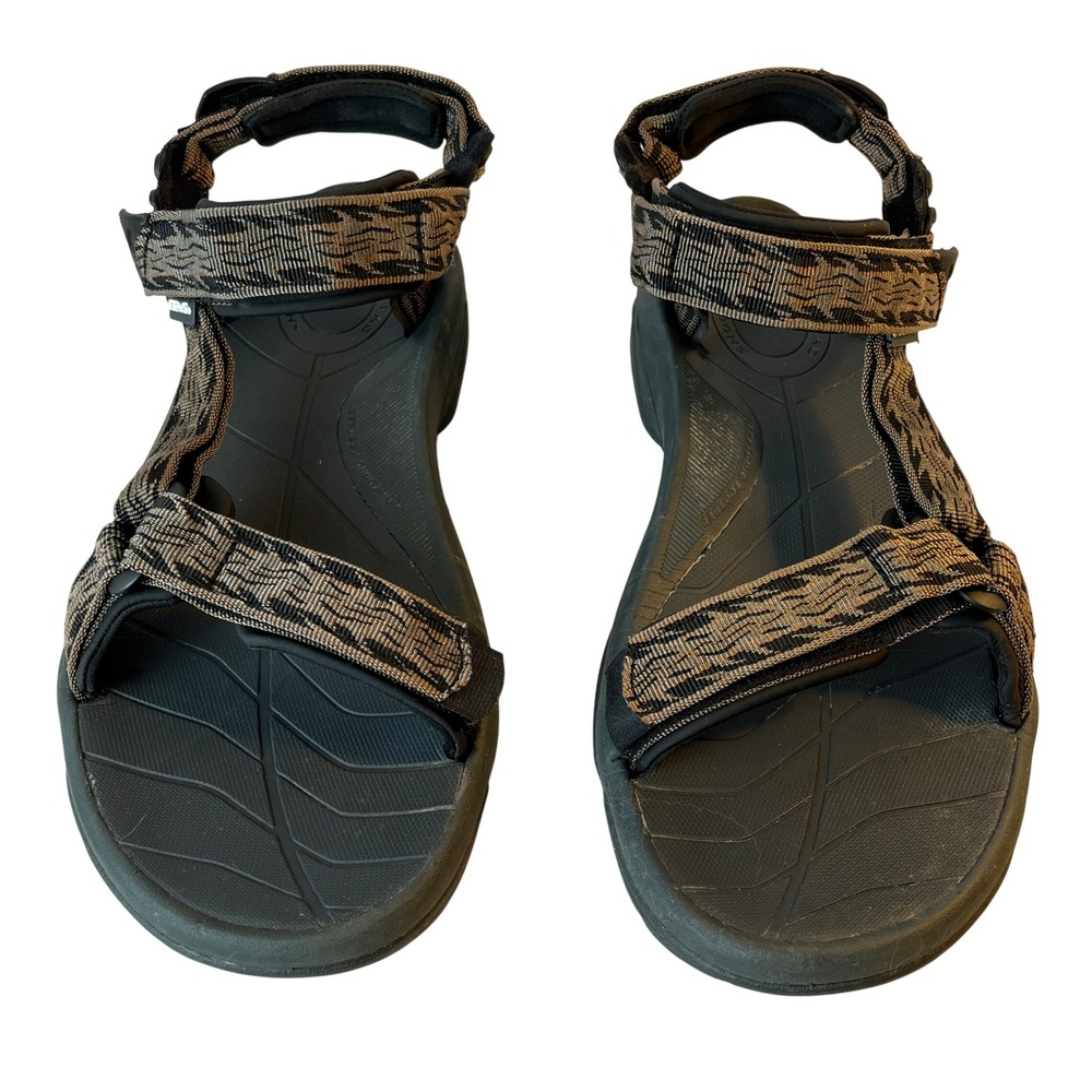 Teva Terra Fi 4 Mens 13 Black Brown Hiking Sport Sandals Shoc Pad 1001473‎